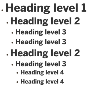 Headings hierarchy example