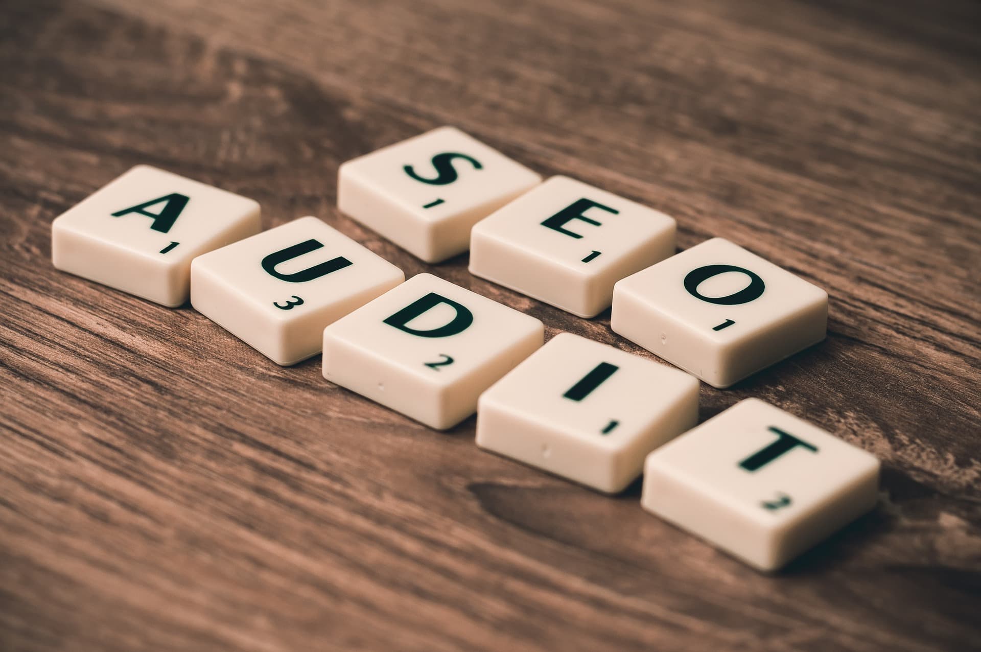 The inscription "SEO Audit" in the form of blocks